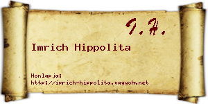 Imrich Hippolita névjegykártya